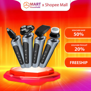 Máy Cạo Râu Nam Shaver 9D Smart Gadgets Kiêm Tỉa Lông Mũi Cao Cấp, 3 Lưỡi Dao Kép, Công Nghệ Chống Nước