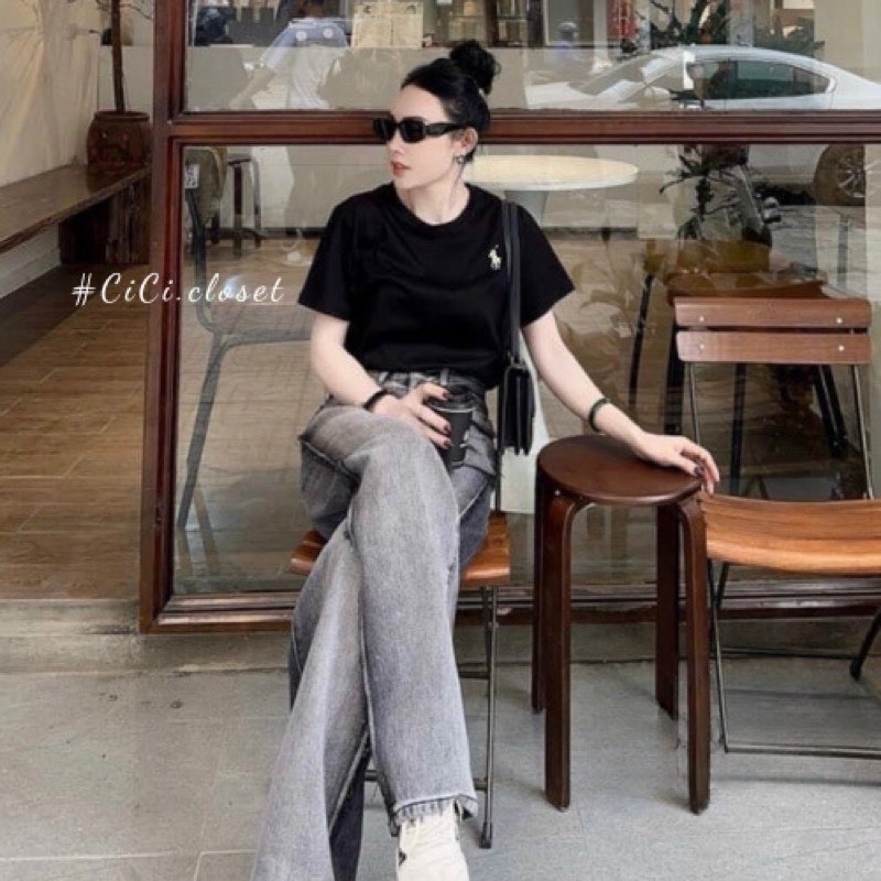 Áo Phông Nữ Cotton Tàu Thêu Ngựa Cổ Tròn Form Rộng Siêu Hot MA911 | BigBuy360 - bigbuy360.vn