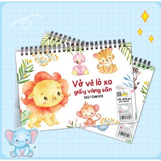05 quyển vở vẽ Hải Tiến lò xo khổ A4 giấy vàng sần