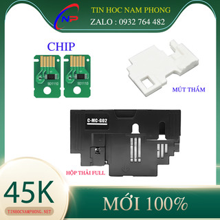 Hộp Mực Thải Canon G1020 G2020 G3020 + Chip Mực Thải G02 + Mút Bọt Biển Thắm Mực | Chíp G02 Nhập Khẩu Mới 100%
