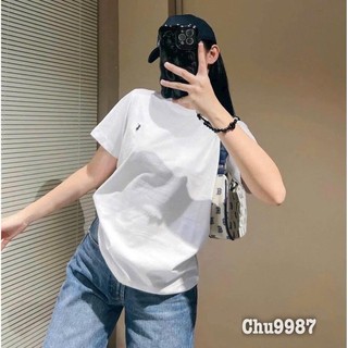 Áo phông nữ cotton tàu loại đẹp thêu ngựa cổ tròn form rộng siêu hot ma911