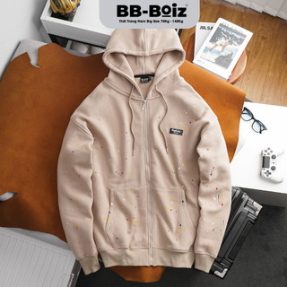 [BigSize] ÁO KHOÁC ZIP BB-Boiz Form BigSize 90 -120kg | Xám vẩy sơn + đen trơn