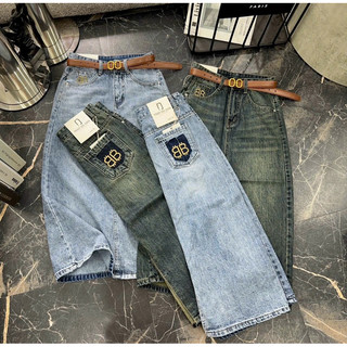 Chân Váy Jeans dáng dài hàng Qc dài 80cm thêu 40-55kg