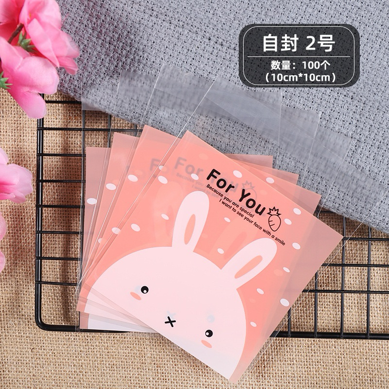 100 TÚI BÓNG KÍNH HOẠ TIẾT 10x10cm Túi bóng lính đựng quà tặng hình cute Túi bóng kính hình thỏ Melo