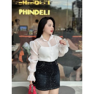 Quần váy jeans bigsize nữ thảo minhon quần váy jeans đính đá 60-90kg