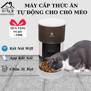 Máy ăn tự động cho chó mèo kết nối Wifi có thu âm giọng nói, máy nhả hạt cho thú cưng - Kenji Shop