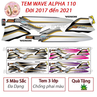 Tem rời wave alpha 110 mẫu chữ s - bơ shop - tem chế 3 lớp cao cấp