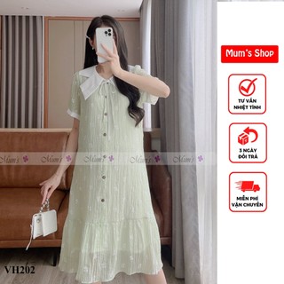  Đầm bầu xinh Mum's shop VH202 màu sang nhẹ nhàng  mát mẻ mẹ bầu mặc đi làm đi tiệc đều xinh 