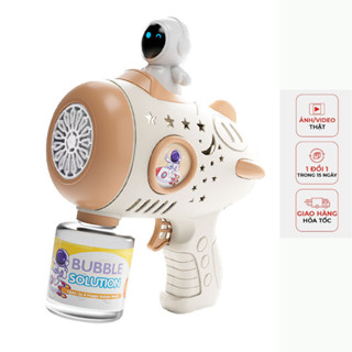Súng Bắn Bong Bóng Xà Phòng Phi Hành Gia, Bộ Pin,1 Lọ Nước,Bộ Quà Tặng cho Bé