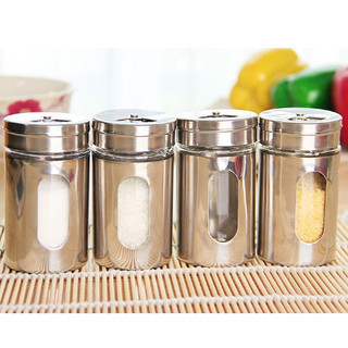 Hủ, lọ đựng tiêu, gia vị, tăm bằng thủy tinh cao cấp trong suốt, bên ngoài vỏ bọc inox 304 chống rỉ sét,kết hợp nắp xoay
