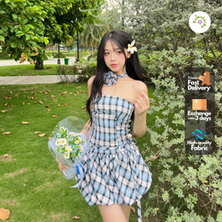 REMOLACHA | Crushy Dress - Đầm caro tùng bí