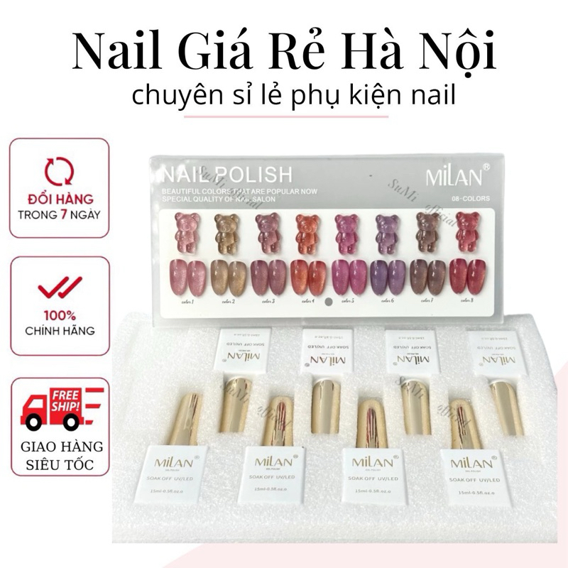 Sơn Thạch Nhũ Milan set 8chai (Tặng kèm bảng màu)