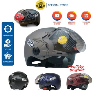 Mũ bảo hiểm nửa đầu grs a966k 2 lớp kính - bảo hành 12 tháng
