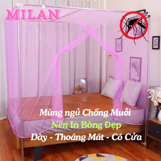 Mùng ngủ cửa 4mx2m tuyn bông đẹp, vải tuyn thoáng mát