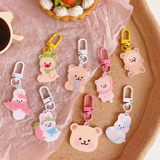 Móc Khóa KeyChain Cài Chủ Đề Gấu và Thỏ Dễ Thương