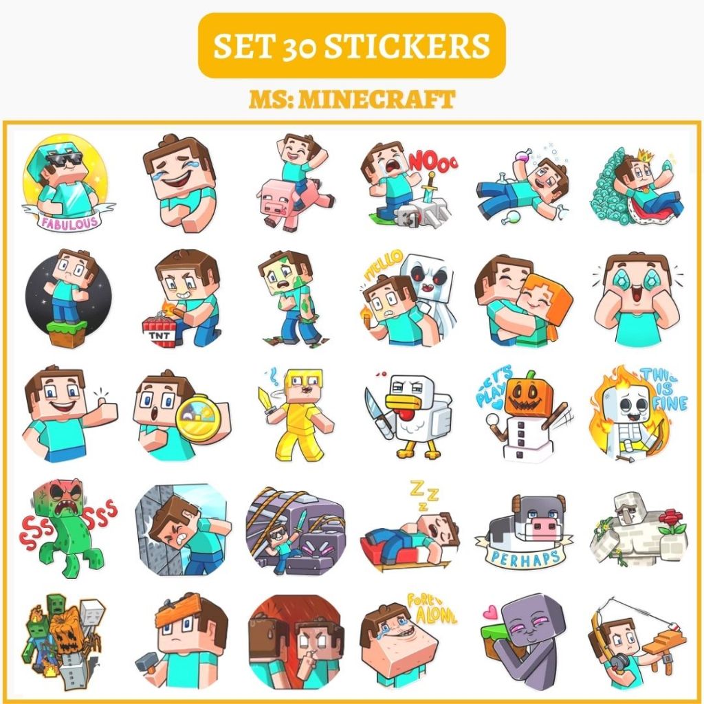 🔥SET 30 HÌNH DÁN STICKERS - MINECRAFT 🔥