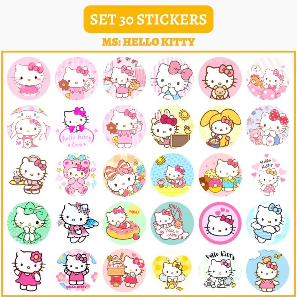 🔥SET 30 HÌNH DÁN STICKERS - HELLO KITTY 🔥