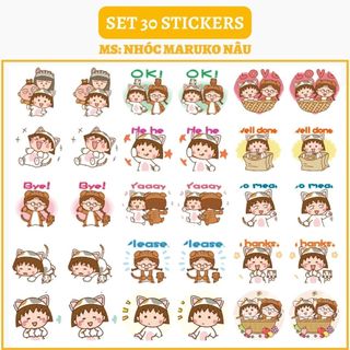 🔥SET 30 HÌNH DÁN STICKERS - NHÓC MARUKO 🔥
