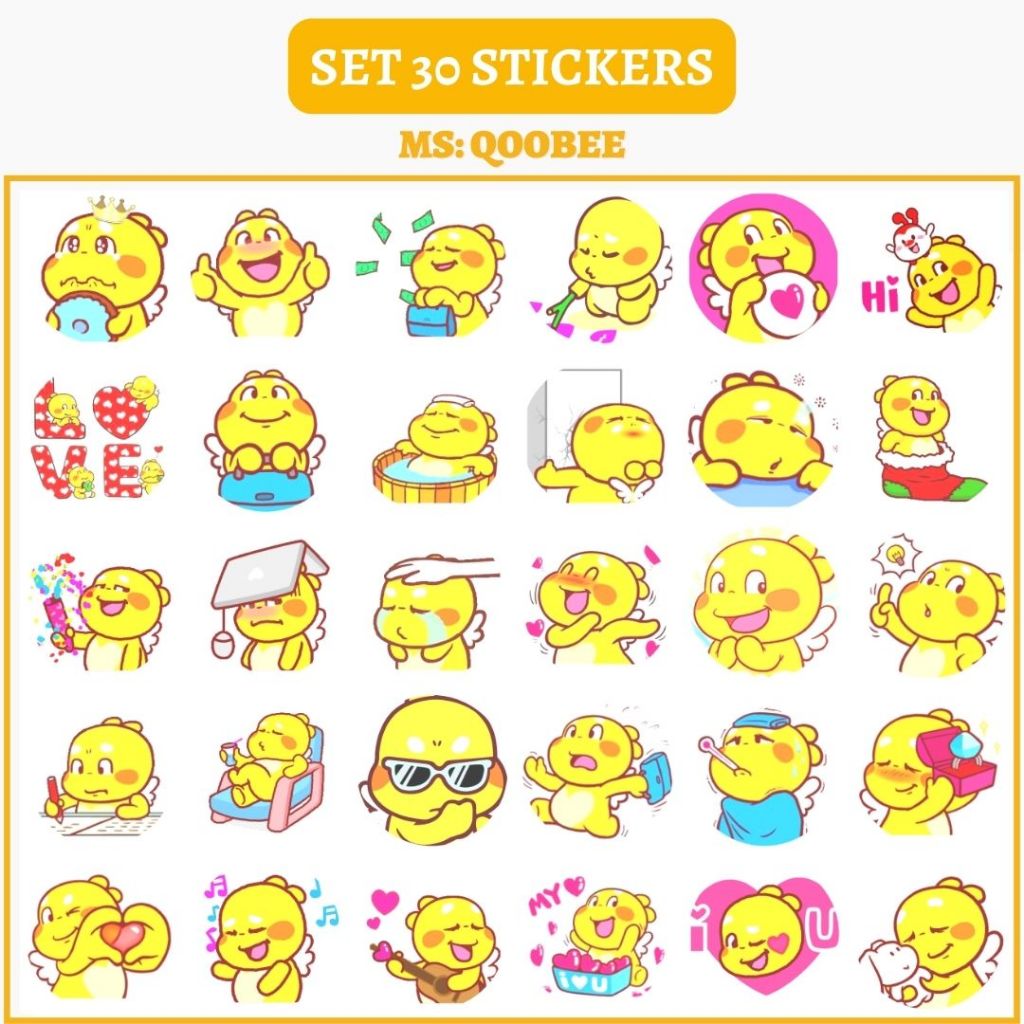 🔥SET 30 HÌNH DÁN STICKERS - QOOBEE 🔥