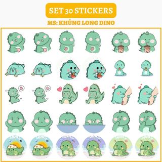 🔥 🔥set 30 hình dán stickers - khủng long dino 🔥