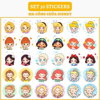 🔥SET 30 HÌNH DÁN STICKERS - CÔNG CHÚA DISNEY 🔥
