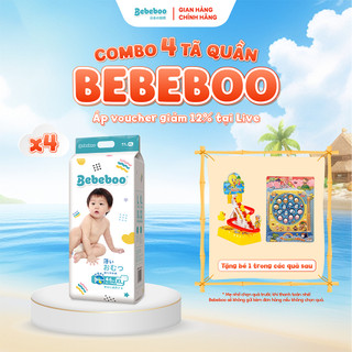 Combo 4 bịch Tã/Bỉm Quần Bebeboo Nhật Bản mỏng mềm thấm hút tốt, đóng ngày và đêm, đủ size-