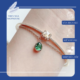 Vòng tay nữ STILLA đá xanh nữ tính, nhẹ nhàng Fullbox_thien_nga_viet_nam