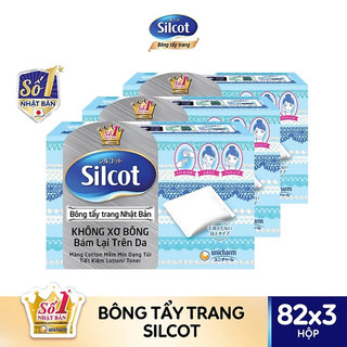 Bộ 3 hộp silcot bông trang điểm nhật bản