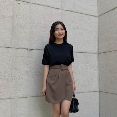 Chân váy ngắn vạt xéo Callene (L1210)