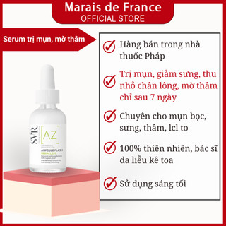 Serum giảm mụn, mờ thâm, thu nhỏ lỗ chân lông svr sebiaclear flash ampoule 30ml