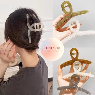 Kẹp tóc càng cua lớn 13cm màu thạch đơn giản xinh xắn cho nữ - Moral