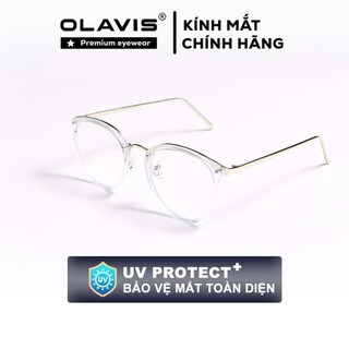 Gọng kính cận nam nữ OLAVIS mắt kính tròn gọng kính kim loại phối nhựa cao cấp màu sắc thời trang G15