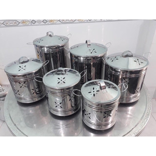 Lò đốt vàng mã inox nhiều kích cỡ, thùng đốt vàng mã inox hình bông mai