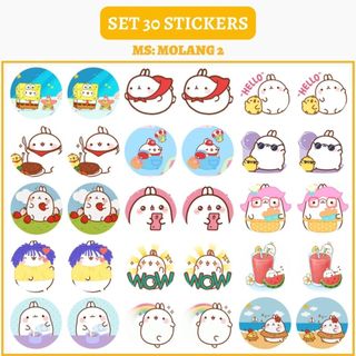🔥SET 30 HÌNH DÁN STICKERS - THỎ MOLANG 🔥