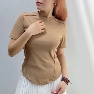 Áo Thun Trơn Zip Tôn Dáng Dành Cho Nữ Dễ Dàng Phối Đa Dạng Phong Phú Chất Thun Cotton Cao Cấp Mềm Mịn, Thoáng Mát CG04