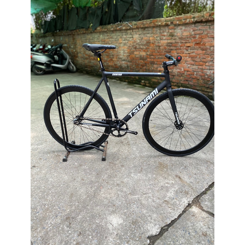 (Chat với shop trước khi đặt hàng) Xe đạp fixgear Tsunami SNM 100 chính hãng màu đen tay ngang bản t