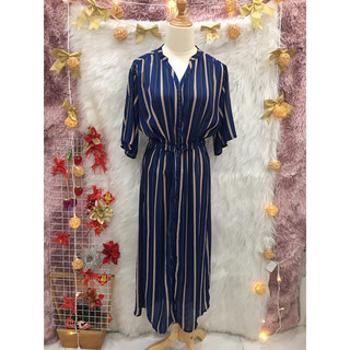 Đầm Maxi  Cổ V lãnh  Tụ 2 hand hiệu SEVENDAYS# SUNDAY- Free Size ( S M L)