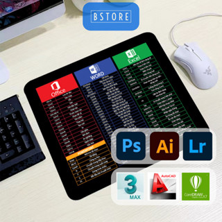 Miếng lót chuột phím tắt, bàn di chuột mouse pad 25x30 vải dày 3mm, chống trượt, may bo viền, chống nước - Bstore