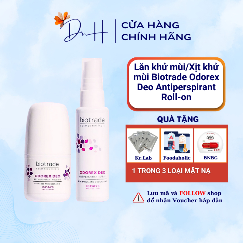 Lăn khử mùi ngăn đổ mồ hôi Acnaut Biotrade Odorex Deo Antiperspirant Roll-on 40ml / xịt khử mùi