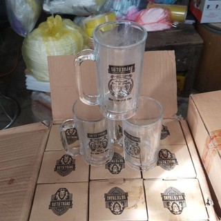 Cốc thủy tinh uống bia sư tử trắng