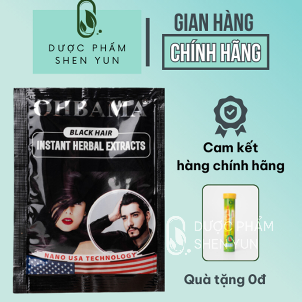 Dầu gội nhuộm tóc đen Gội là đen Ohbama nhuộm phủ bạc giảm tóc bạc - 1 gói