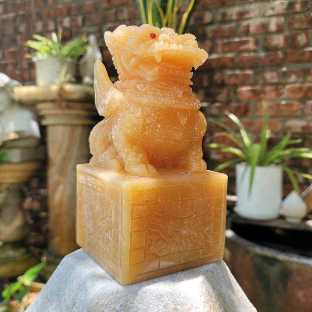 [Ảnh thật] Ấn Kỳ lân đá ngọc hoàng long đá Non Nước