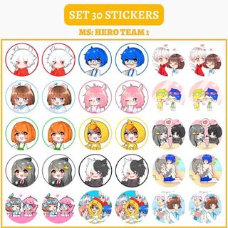 🔥SET 30 HÌNH DÁN STICKERS -  HERO TEAM 🔥
