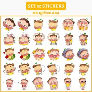 🔥SET 30 HÌNH DÁN STICKERS - QUỲNH AKA 🔥