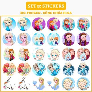 🔥SET 30 HÌNH DÁN STICKERS -CÔNG CHÚA ELSA FROZEN 🔥