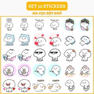🔥SET 30 HÌNH DÁN STICKERS - CỤC BỘT NHỎ 🔥