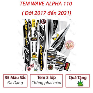 Tem rời wave alpha 110 bơ shop - tem chế 3 lớp cao cấp