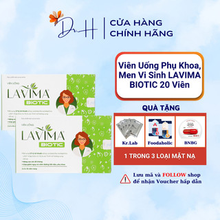 Viên uống phụ khoa, men vi sinh vùng kín lavima biotic 20 viên, viên uống vùng kín giảm khí hư, ngứa rát