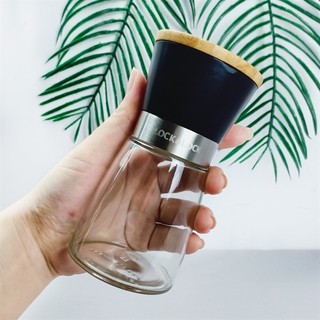 Cối xay tiêu thủy tinh Lock&Lock dung tích 140ml/170ml lưỡi sứ nắp gỗ sồi tiện dụng CKO115 CKO116