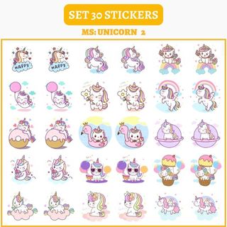 🔥SET 30 HÌNH DÁN STICKERS - UNICORN 🔥